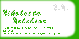 nikoletta melchior business card